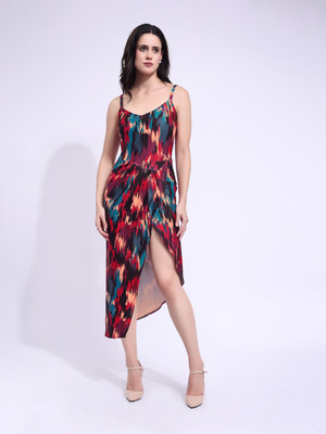 PURVAJA Women Bodycon Multicolor Maxi/Full Length Dress