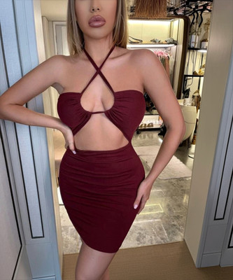 TANDUL Women Bodycon Maroon Above Knee/Mid Thigh Length Dress