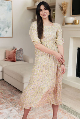 Dressberry Women A-line Multicolor Midi/Calf Length Dress