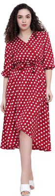 Nksa Fashion Women Fit and Flare Blue Midi/Calf Length Dress