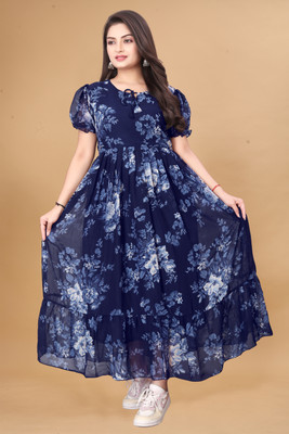 Qena Women Maxi Dark Blue Full Length Dress
