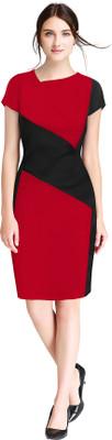 Shoponbit Women Bodycon Red Knee Length Dress
