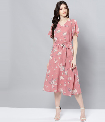 HARPA Women Maxi Pink Midi/Calf Length Dress