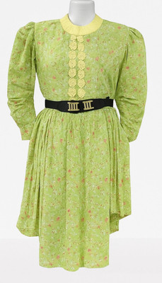 keya Women Ethnic Dress Light Green, Yellow Below Knee Dress