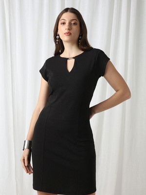 Globus Women Sheath Black Mini/Short Dress