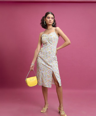 Tokyo Talkies Women Skater Multicolor Knee Length Dress