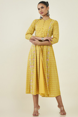 soch Women Fit and Flare Multicolor Midi/Calf Length Dress