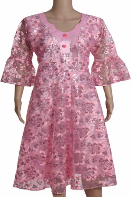 neervicreations Women A-line Pink Dress