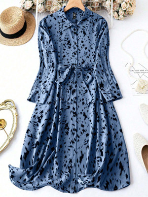 Honky Tonky Women Shirt Blue Midi/Calf Length Dress