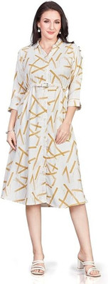 Nioni Women Two Piece Dress Yellow Above Knee/Mid Thigh Length Dress