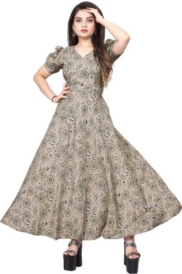 EDISHNAL Women Gown Multicolor Dress