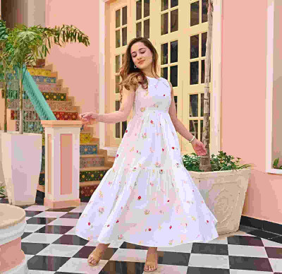 Alluring Women A-line Pink Midi/Calf Length Dress