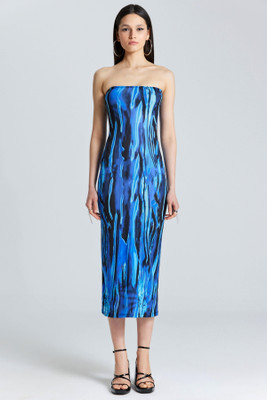 Zomoda Women Bodycon Blue Midi/Calf Length Dress