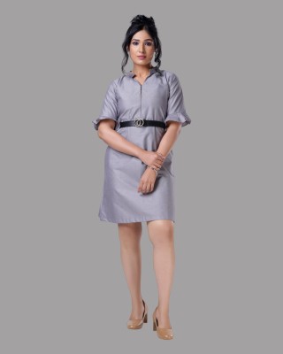 CHARCOAL Women Sheath Grey Dress