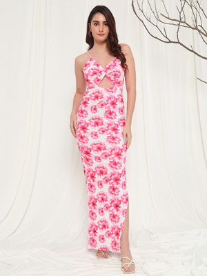 TANDUL Women Bodycon Pink Ankle Length Dress