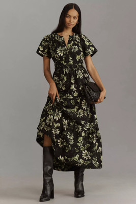 Dressberry Women Ethnic Dress Black Ankle Length Dress