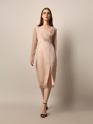 ONLY Women A-line Pink Below Knee Dress