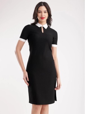 GRECIILOOKS Women Bodycon Black Dress