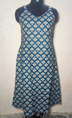ayan designer Women A-line Blue Midi/Calf Length Dress