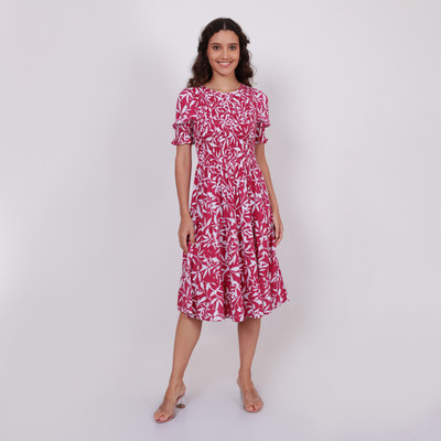 Modyne Fashions Women A-line Pink Knee Length Dress