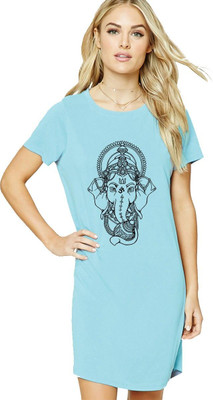 HouseOfCommon Women T Shirt Red Above Knee/Mid Thigh Length Dress
