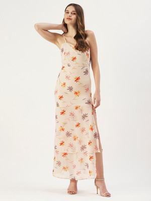 Dressberry Women Sheath White Maxi/Full Length Dress