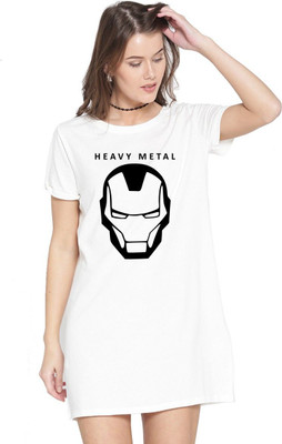 HouseOfCommon Women T Shirt White Midi/Calf Length Dress