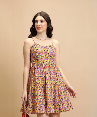 Tokyo Talkies Women Fit and Flare Multicolor Above Knee/Mid Thigh Length Dress