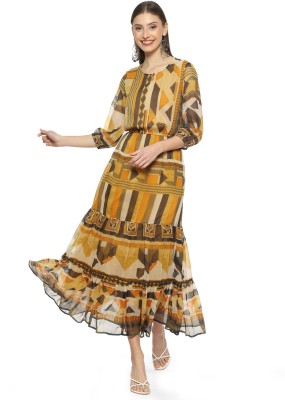 BIBA Women Ethnic Dress Multicolor Dress