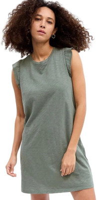 GAP Women Shift Grey Above Knee/Mid Thigh Length Dress