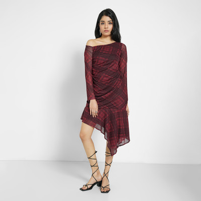 SF Jeans by Pantaloons Women A-line Red Midi/Calf Length Dress