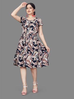 Khushi Fab Women Fit and Flare Green Mini/Short Dress