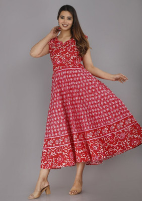 Bharti Empire Women Maxi Multicolor Midi/Calf Length Dress