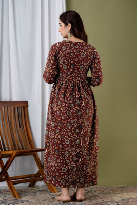 gottam Women Maxi Maroon Full Length Dress