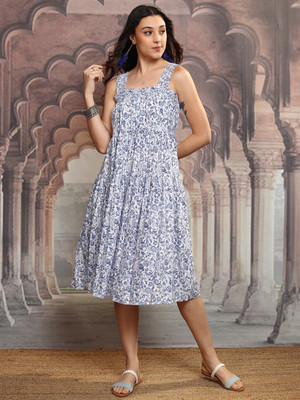 Vishudh Women A-line Blue Mini/Short Dress