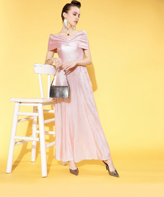 ATHENA Women Maxi Pink Full Length Dress