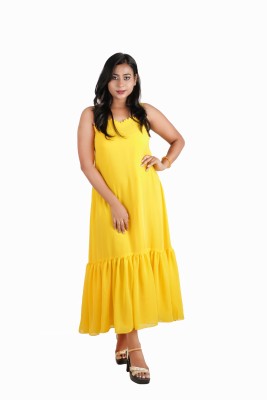 rayie collection Women A-line Yellow Dress