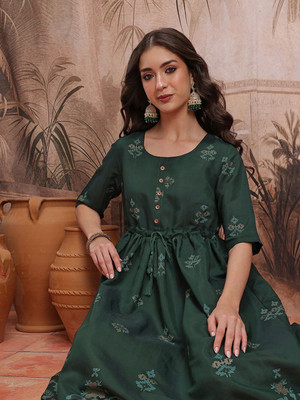 Sangria Women Fit and Flare Green Midi/Calf Length Dress