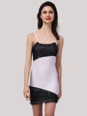 Finian Women Bodycon Black, White Mini/Short Dress