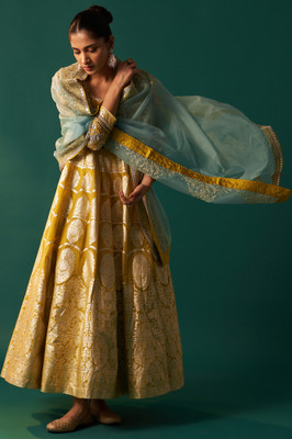 Wishful Women Fit and Flare Green Maxi/Full Length Dress