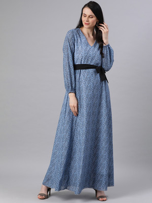 LADY STARK Women Maxi Blue Full Length Dress