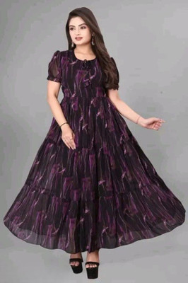 Vanray Fashion Women Gown Multicolor Ankle Length Dress