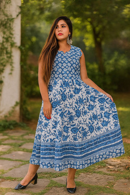 Dream of style Women Maxi Multicolor Midi/Calf Length Dress