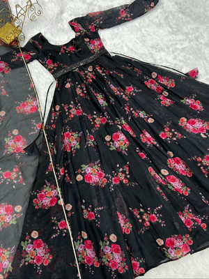 Femvy Flared/A-line Gown(Black)