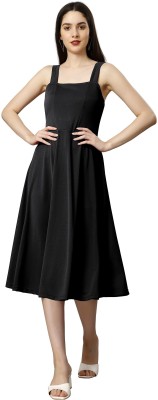 KV Fashion Women Fit and Flare Black Dress