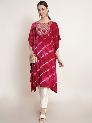 maaesa Printed Crepe Women Kaftan