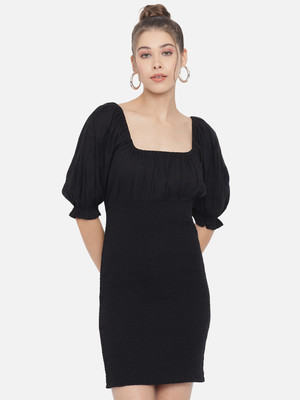 METRONAUT Women Bodycon Black Mini/Short Dress