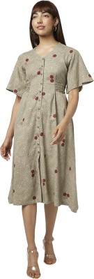 Akkriti by Pantaloons Women A-line Beige Dress