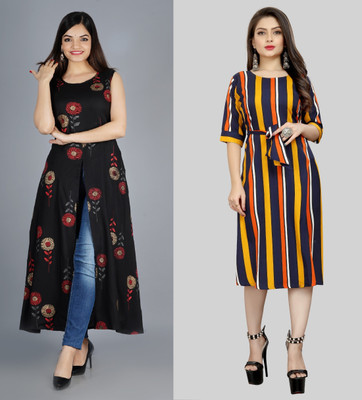 tanvi creation Women A-line Yellow Midi/Calf Length Dress