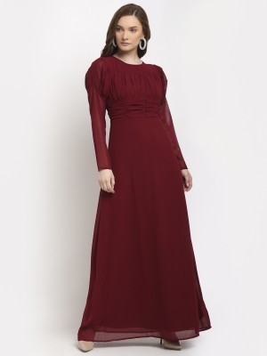 La Zoire Women A-line Maroon Dress